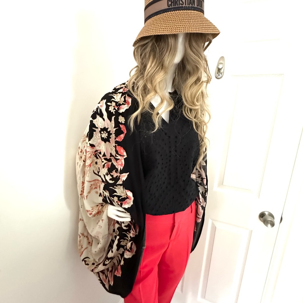 Beautiful floral batwing wrap top from Anthropology